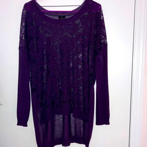 Eggplant purple worthington petite large long sleeve top